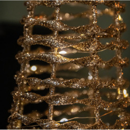 Samuel Alexander Gold Glitter Twist Warm White LED Christmas Cone Trees 3 Pack - thumbnail 3