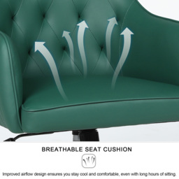 Langham Green PVC Leather Swivel Office Chair - thumbnail 4