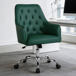 Langham Green PVC Leather Swivel Office Chair