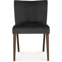 Bentley Designs Turin Dark Oak Gun Metal Velvet Low Back Upholstered Chair Set of 2 - thumbnail 3