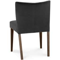 Bentley Designs Turin Dark Oak Gun Metal Velvet Low Back Upholstered Chair Set of 2 - thumbnail 4