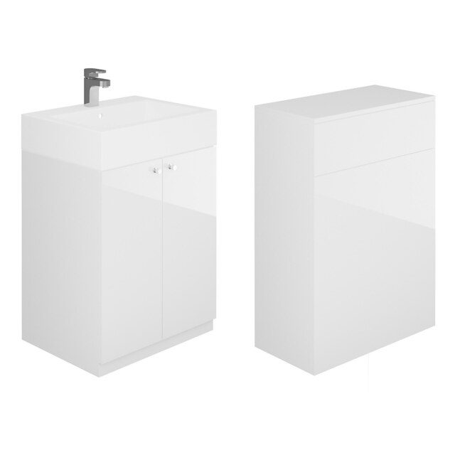 MyConcept 600mm Floorstanding Vanity Unit with Basin and WC Unit - White