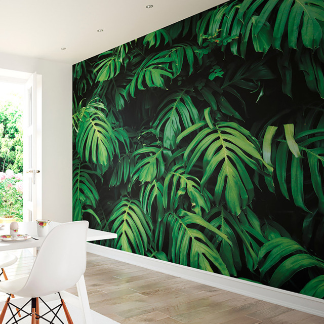 Origin Murals Rainforest Leaves Green Wall Mural - image 1