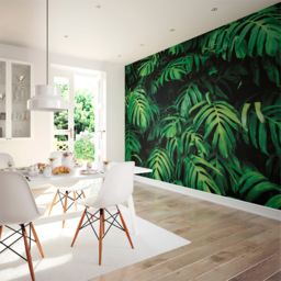 Origin Murals Rainforest Leaves Green Wall Mural - thumbnail 3