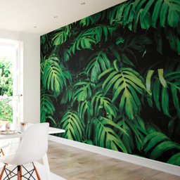 Origin Murals Rainforest Leaves Green Wall Mural
