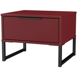 Crowndale Hong Kong Single Drawer Red Matt Side Table Ready Assembled - thumbnail 2