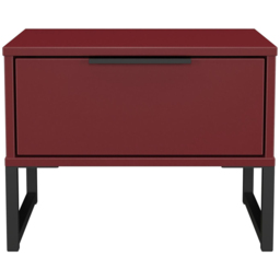 Crowndale Hong Kong Single Drawer Red Matt Side Table Ready Assembled - thumbnail 3