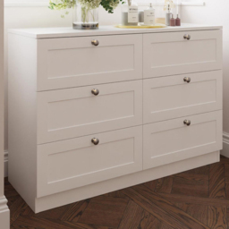 FWStyle Artus White 6 Drawer Panelled Chest of Drawers