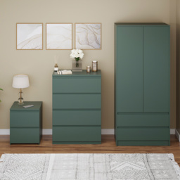 Vida Designs Denver 3 Piece Green Bedroom Furniture Set - thumbnail 3