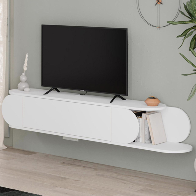 FWStyle Tone White Single Door Wall Mounted TV Unit - image 1
