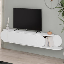 FWStyle Tone White Single Door Wall Mounted TV Unit