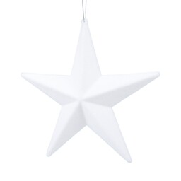 Santa's Chalet White Flocked Star Hanging Christmas Decoration - thumbnail 3