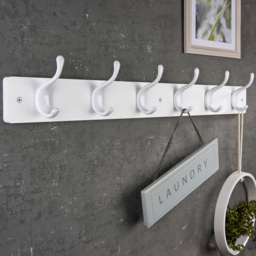 Headbourne White 6 Hook Coat Rail - thumbnail 2