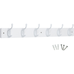 Headbourne White 6 Hook Coat Rail - thumbnail 1