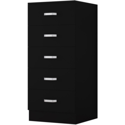 FWStyle Tunis Matt Black 5 Drawer Slim Chest - thumbnail 2