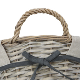 JVL Arianna Grey Oval Willow Storage Basket 9L - thumbnail 4