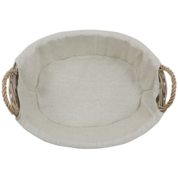 JVL Arianna Grey Oval Willow Storage Basket 9L - thumbnail 3