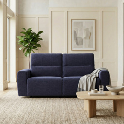 Holborton Manual Recliner Sofa Navy Blue 3 - thumbnail 1