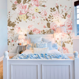 Origin Murals Vintage Rose Pattern Pink Wall Mural