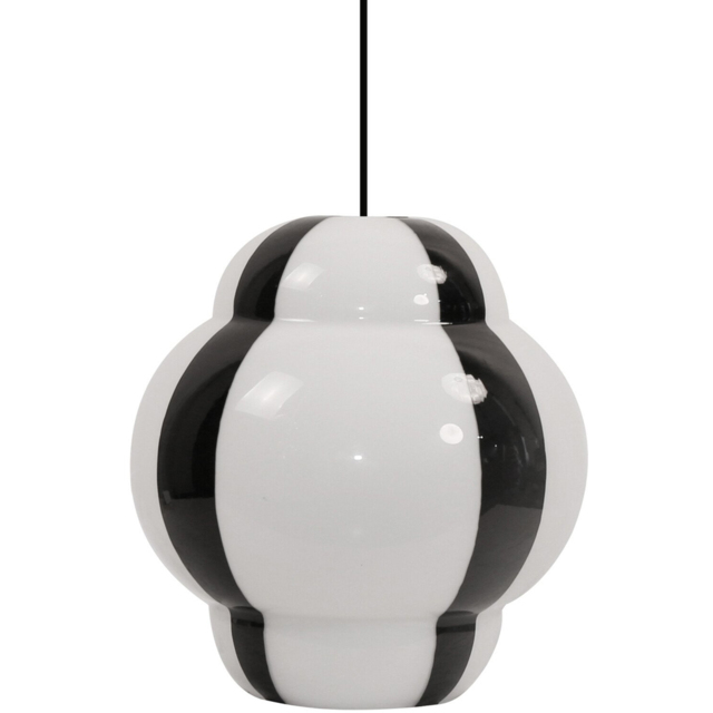 Jett Stripe White and Black Glass Pendant Light - image 1