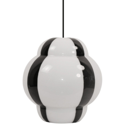 Jett Stripe White and Black Glass Pendant Light