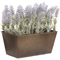 GreenBrokers Artificial Lavender Plant in Rustic Window Box 30cm - thumbnail 1