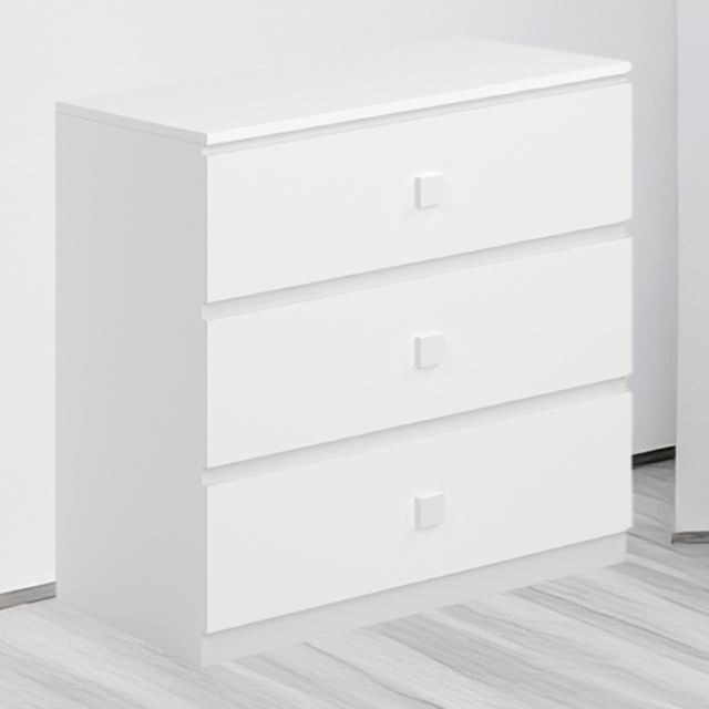 Kudl 3 Drawer White Storage Chest - image 1