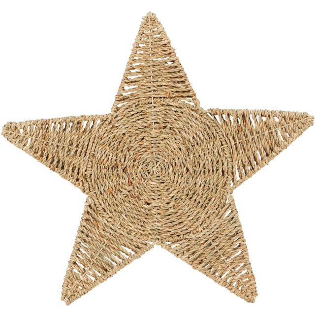 Pack of 2 Woven Star Placemats - Neutral - image 1