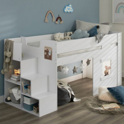 Flair Marlowe Single Mid Sleeper Bed with Steps and Storage - thumbnail 1