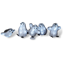 St Helens 5 Pack Acrylic Penguins LED Christmas Decoration - thumbnail 3