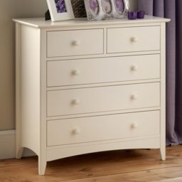 Julian Bowen Cameo 5 Drawer Stone White Chest of Drawers