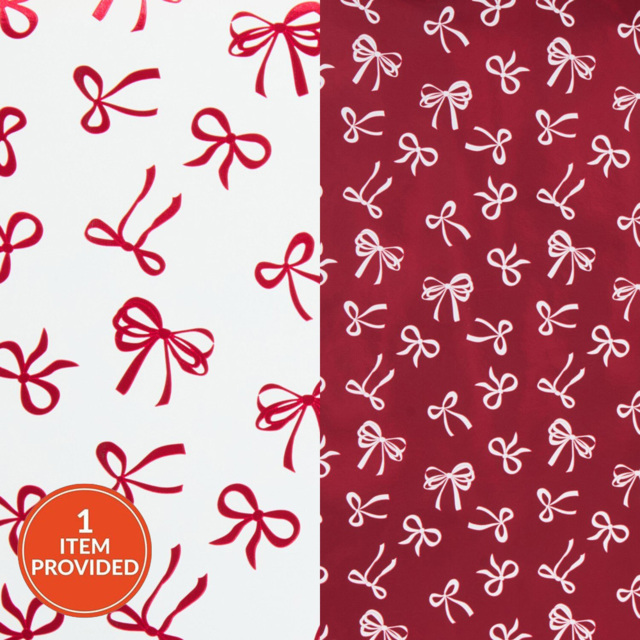 Single All I Want For Christmas Foiled Bow Gift Wrap 4m in Assorted styles - image 1