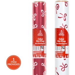 Single All I Want For Christmas Foiled Bow Gift Wrap 4m in Assorted styles - thumbnail 2