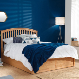 GFW Madrid King Size Oak Wood Wooden Ottoman Bed