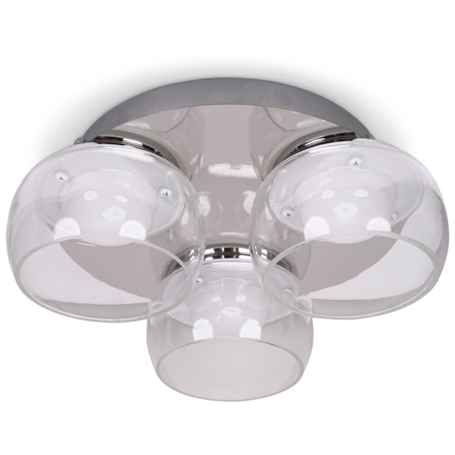 ValueLights Alissa Chrome LED 3 Way Ceiling Light with Smoked Glass - image 1