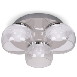 ValueLights Alissa Chrome LED 3 Way Ceiling Light with Smoked Glass