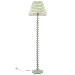 ValueLights Bobbins Pink Aztec Pleated Shade Sage Green LED Floor Lamp - thumbnail 1
