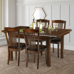 Julian Bowen Canterbury Mahogany 4 Seater Extending Round Dining Set