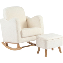Bebe & Beyond Soother Off White Boucle Nursing Chair and Stool - thumbnail 2
