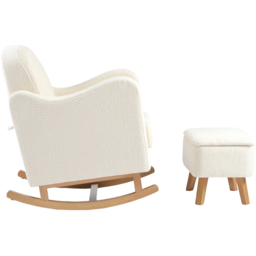 Bebe & Beyond Soother Off White Boucle Nursing Chair and Stool - thumbnail 4
