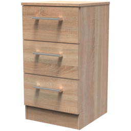 Crowndale Devon 3 Drawer Bardolino Oak Bedside Table - thumbnail 2