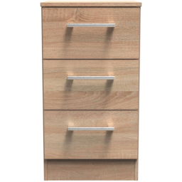 Crowndale Devon 3 Drawer Bardolino Oak Bedside Table - thumbnail 3