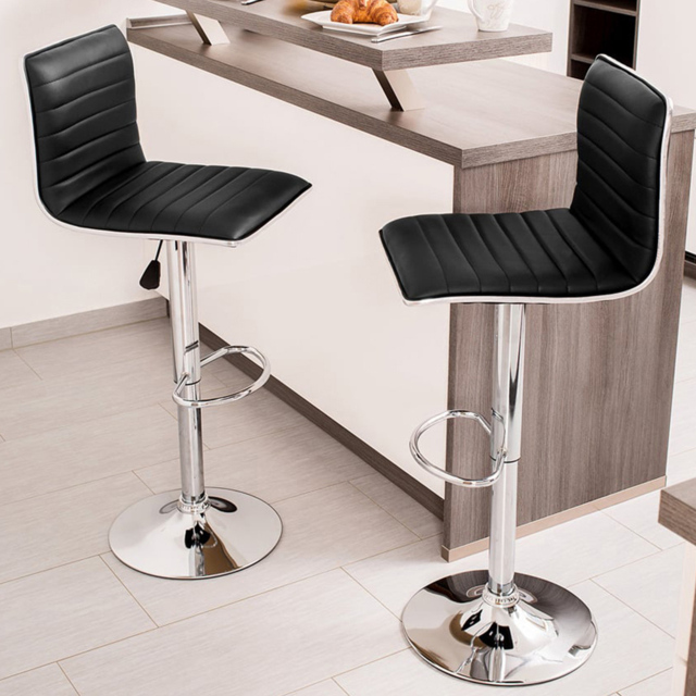 tectake Johannes Synthetic Leather Bar Stool Set of 2 - image 1