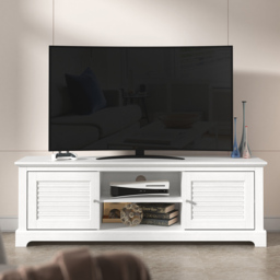 GFW Salcombe White 2 Door 2 Shelf TV Unit