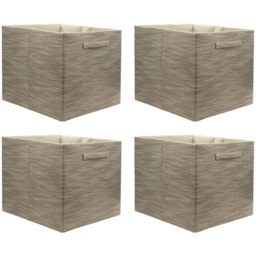 Homebase Textured Taupe Cube Storage Insert 4 Pack