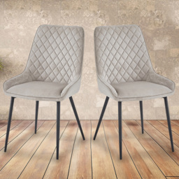 Baumhaus Signature Set of 2 Mink Velvet Dining Chair