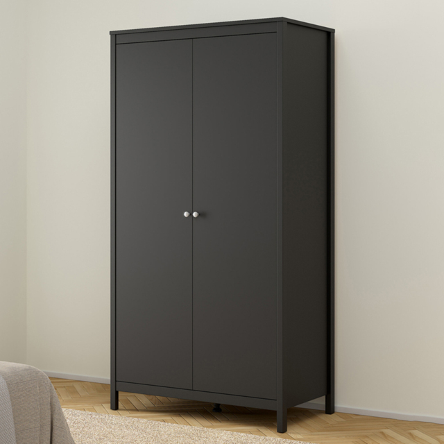 Florence Madrid 2 Door Matt Black Wardrobe - image 1