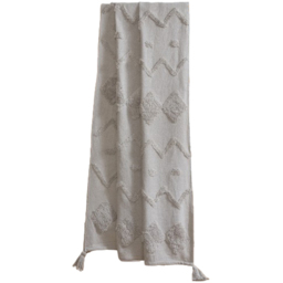 Rapport Home Juniper Silver Tufted Cotton Blanket Throw 50 x 60cm