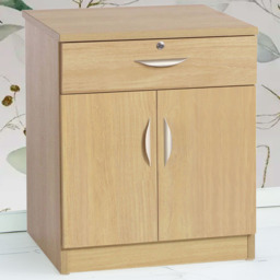 R White Cabinets Brown 2 Door Single Drawer Cupboard