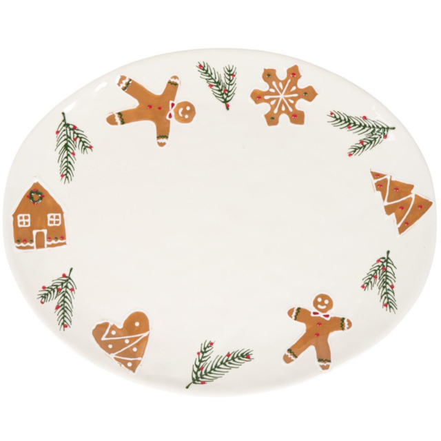 White Gingerbread Serving Platter 31cm - image 1